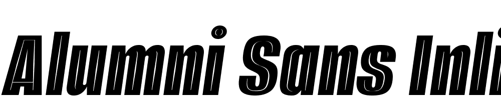 Alumni-Sans-Inline-One-Italic font family download free