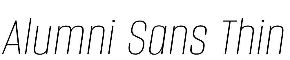 Alumni-Sans-Thin-Italic font family download free
