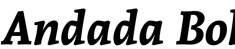 Andada-Bold-Italic font family download free