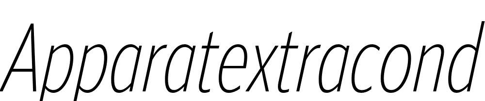 ApparatExtraCond-Extralight-Italic font family download free