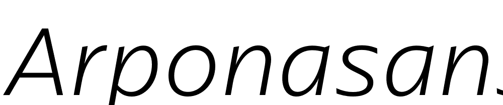 ArponaSans-ExtraLight-Italic font family download free