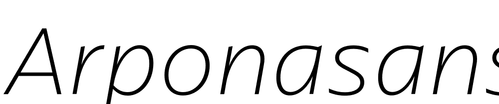 ArponaSans-Thin-Italic font family download free