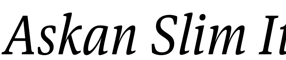 Askan-Slim-Italic font family download free