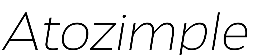 Atozimple-ExtraLight-Italic font family download free