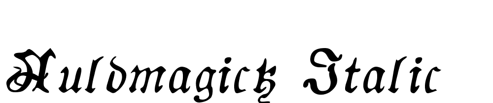 AuldMagick-Italic font family download free