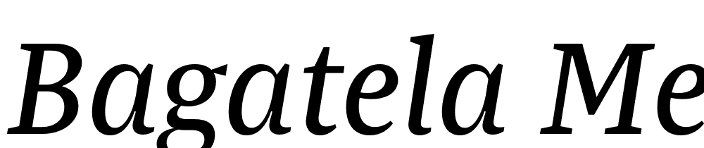 Bagatela-Medium-Italic font family download free