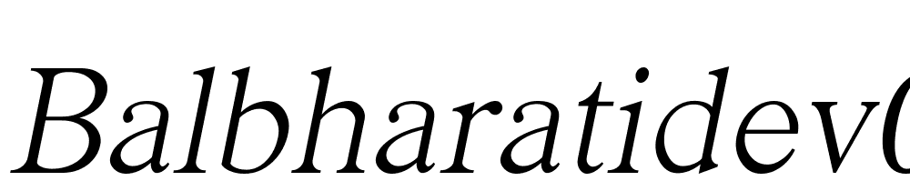 BalBharatiDev01 Italic font family download free