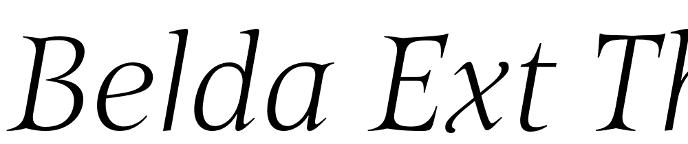 Belda-Ext-Thin-Italic font family download free