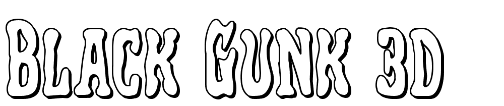 Black-Gunk-3D font family download free