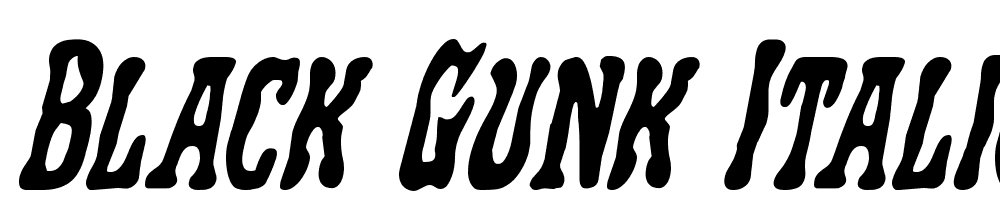 Black-Gunk-Italic font family download free