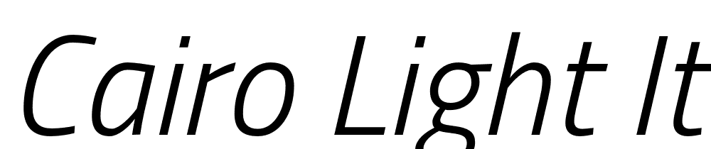 Cairo-Light-Italic font family download free