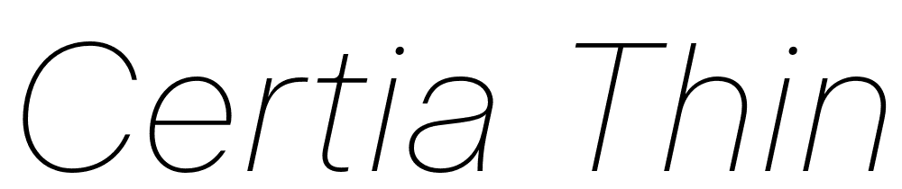 Certia-Thin-Italic font family download free