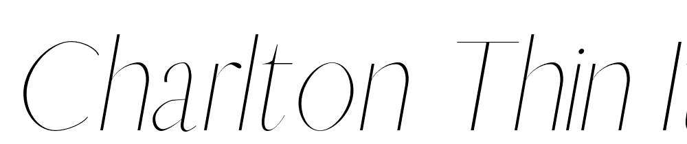 Charlton-Thin-Italic font family download free