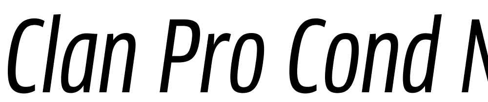 Clan-Pro-Cond-News-Italic font family download free