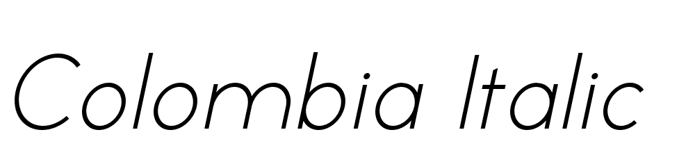 Colombia-Italic font family download free