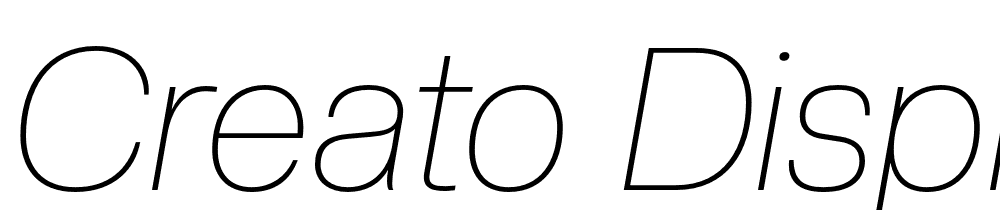 Creato-Display-Thin-Italic font family download free