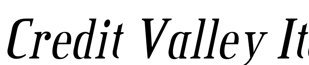 Credit-Valley-Italic font family download free