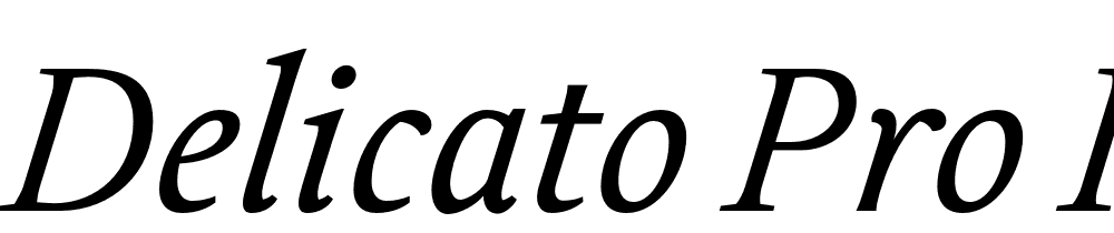 Delicato-Pro-Italic font family download free