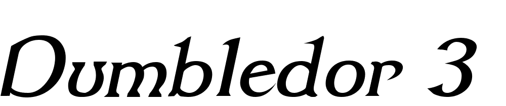 Dumbledor-3-Italic font family download free