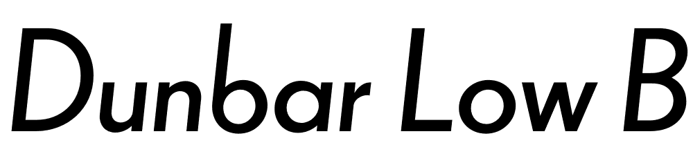 Dunbar-Low-Book-Italic font family download free