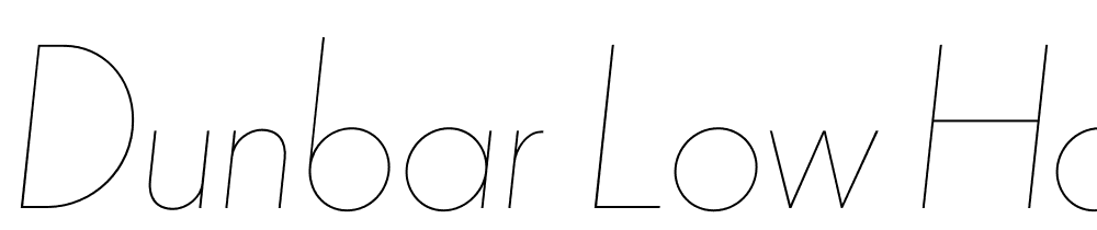 Dunbar-Low-Hairline-Italic font family download free