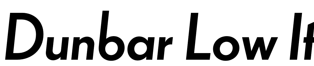 Dunbar-Low-Italic font family download free