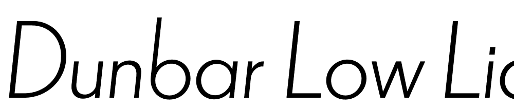 Dunbar-Low-Light-Italic font family download free