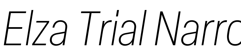 Elza-Trial-Narrow-Extralight-Oblique font family download free