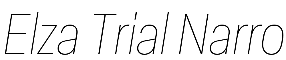 Elza-Trial-Narrow-Thin-Oblique font family download free