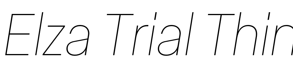 Elza-Trial-Thin-Oblique font family download free