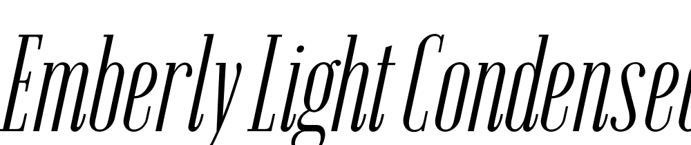 Emberly-Light-Condensed-Italic font family download free