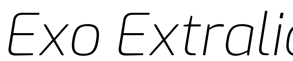 Exo-ExtraLight-Italic font family download free