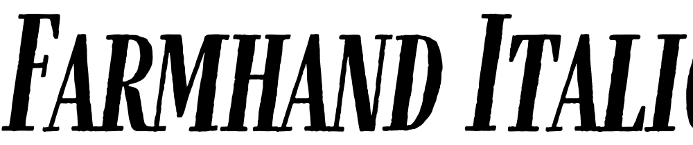 Farmhand-Italic font family download free