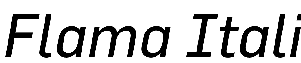 Flama-Italic font family download free