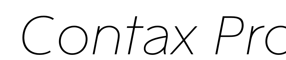  DEMO Contax Pro 36 Thin Italic Regular font family download free