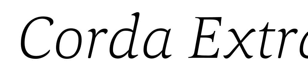  DEMO Corda ExtraLightItalic Regular font family download free