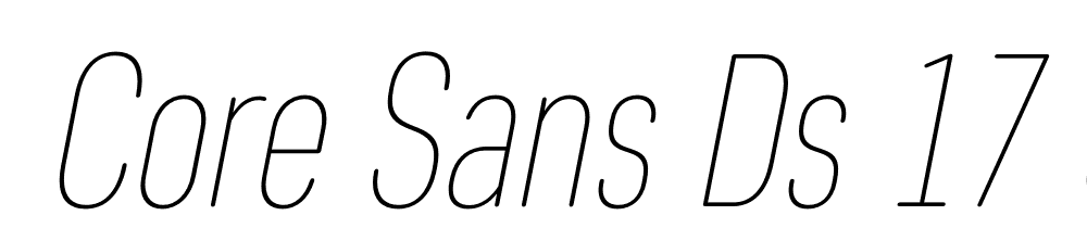  DEMO Core Sans DS 17 Cn Thin Italic font family download free