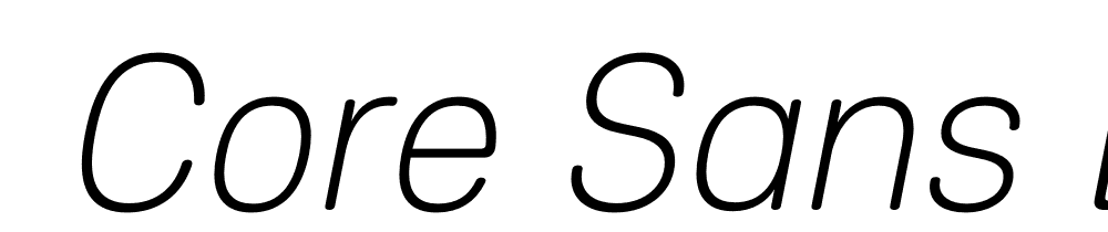  DEMO Core Sans ES 25 ExtraLight Italic font family download free