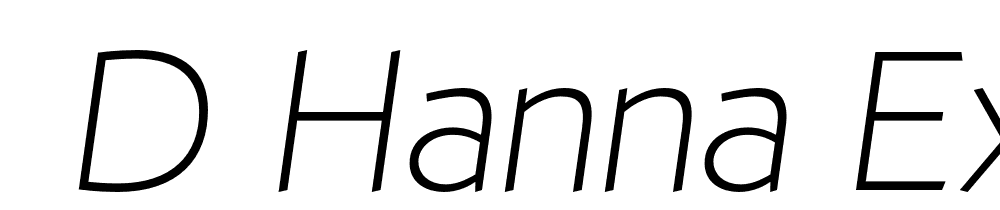  DEMO D Hanna ExtraLightItalic font family download free