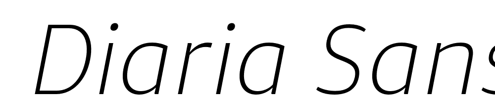  DEMO Diaria Sans Pro ExLt Italic font family download free