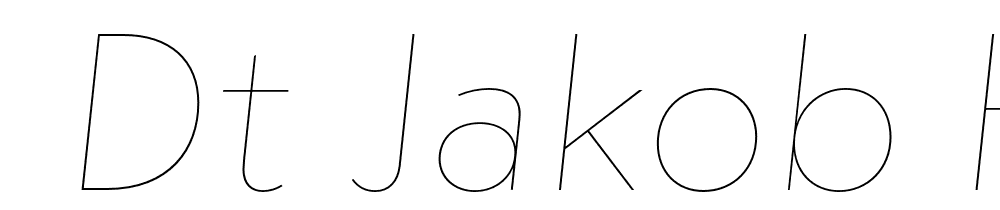  DEMO dT Jakob Hairline Italic Regular font family download free