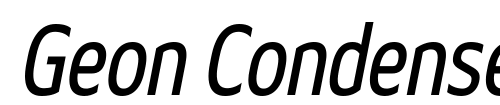  DEMO Geon Condensed Italic font family download free