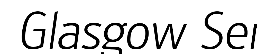  DEMO Glasgow Serial Xlight Italic font family download free