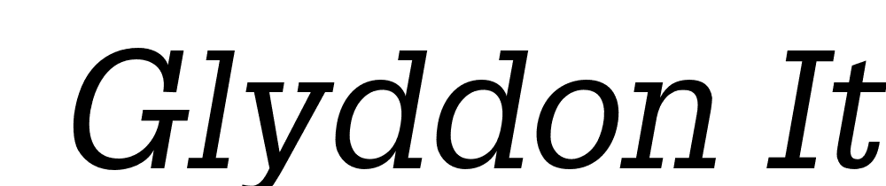  DEMO Glyddon Italic font family download free