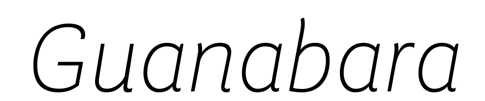  DEMO Guanabara Sans Thin Italic font family download free