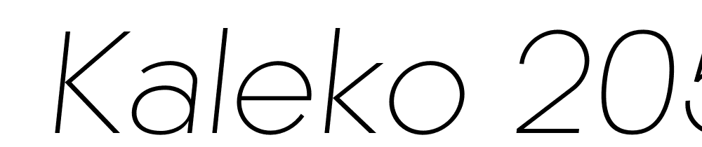  DEMO Kaleko 205 Text Italic font family download free