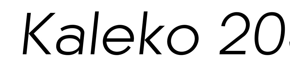  DEMO Kaleko 205 Text Italic font family download free