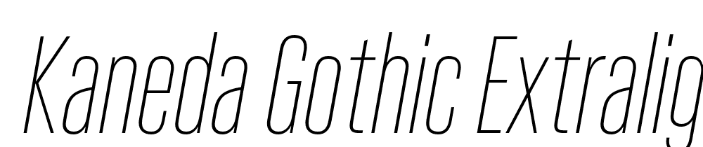  DEMO Kaneda Gothic ExtraLight Italic font family download free