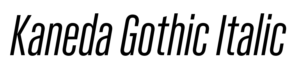  DEMO Kaneda Gothic Italic font family download free