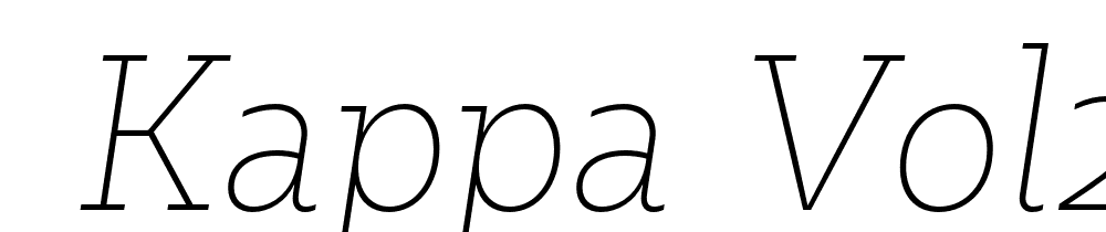  DEMO Kappa Vol2 ThinItalic Regular font family download free